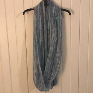 Blue and silver infinity scarf
